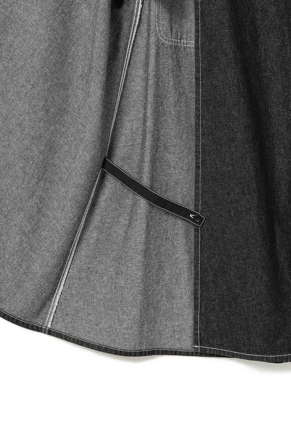 Wraped Pleated Skirt - Black Denim