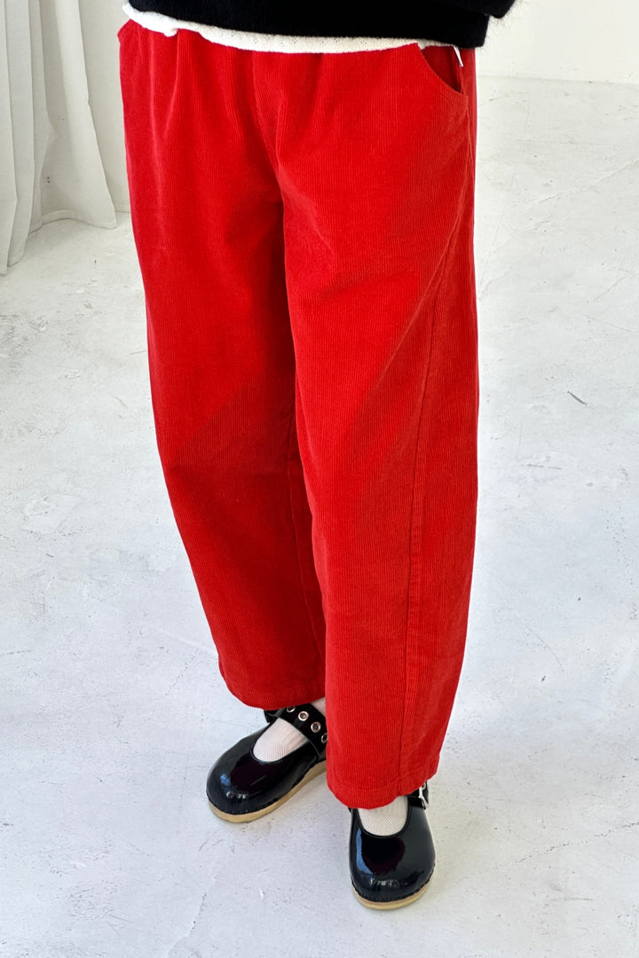 Corduroy Arc Pants - Flame