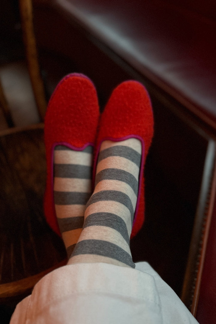 Wide Wally Socks - Grey Stripe - Frontiers Woman