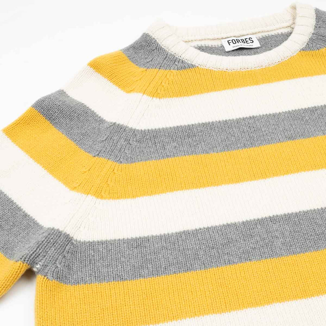 Striped Crew - Mustard/Grey/Cream