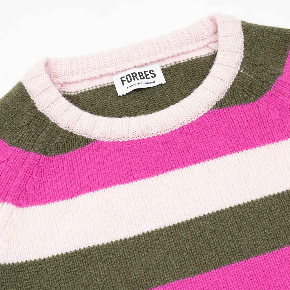 Striped Crew - Bubblegum/Baby Pink/Olive - Frontiers Woman
