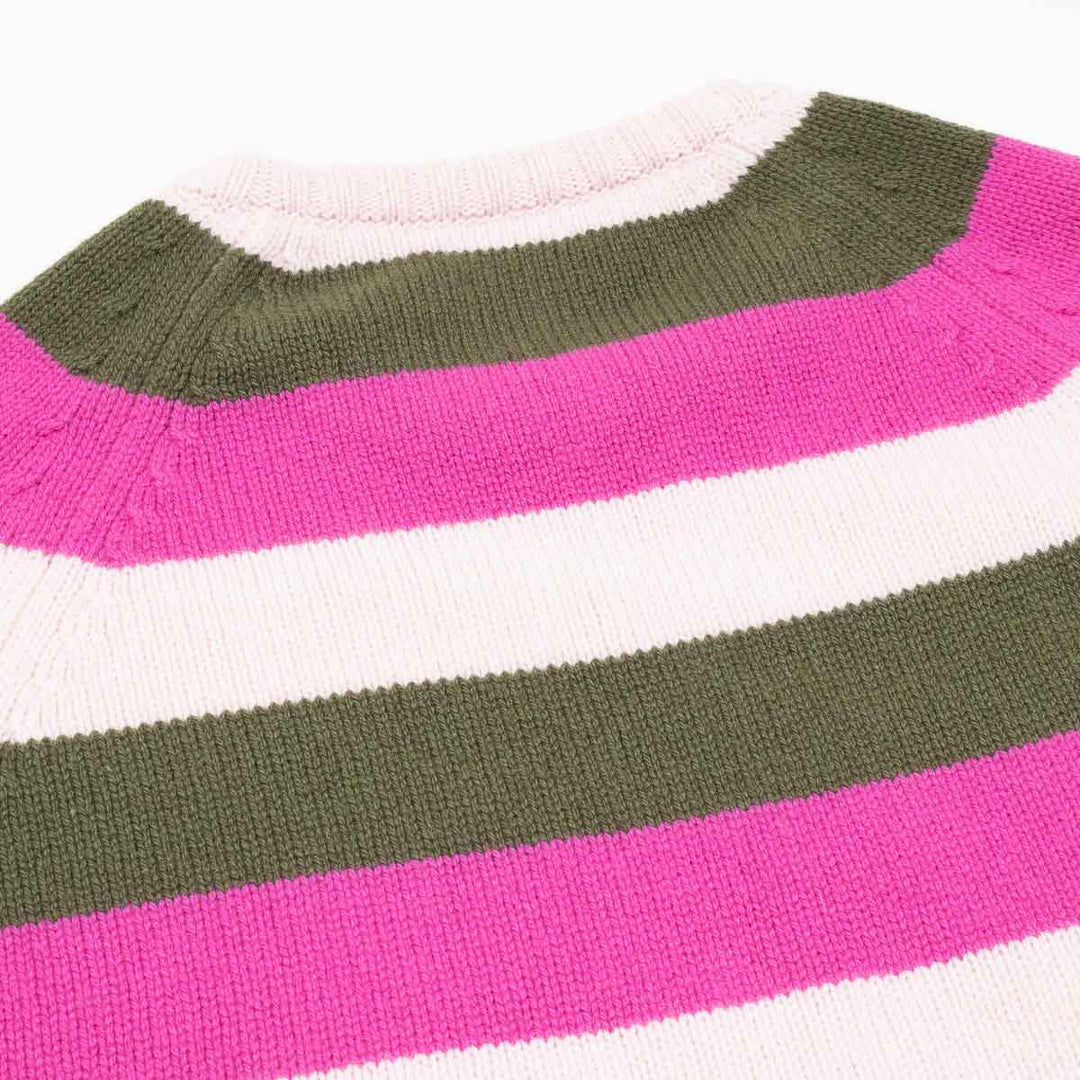 Striped Crew - Bubblegum/Baby Pink/Olive