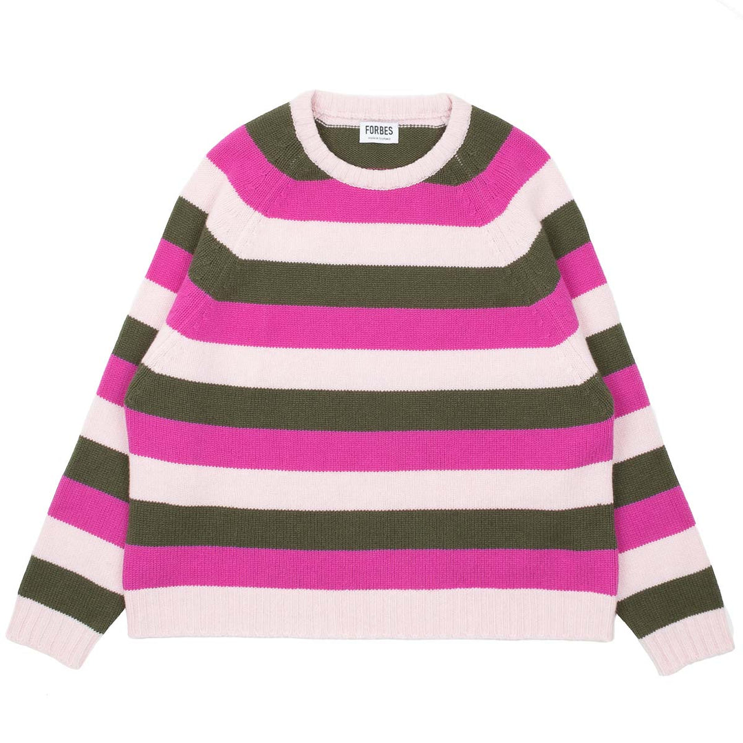 Striped Crew - Bubblegum/Baby Pink/Olive - Frontiers Woman