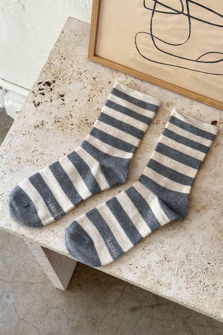 Wide Wally Socks - Grey Stripe - Frontiers Woman