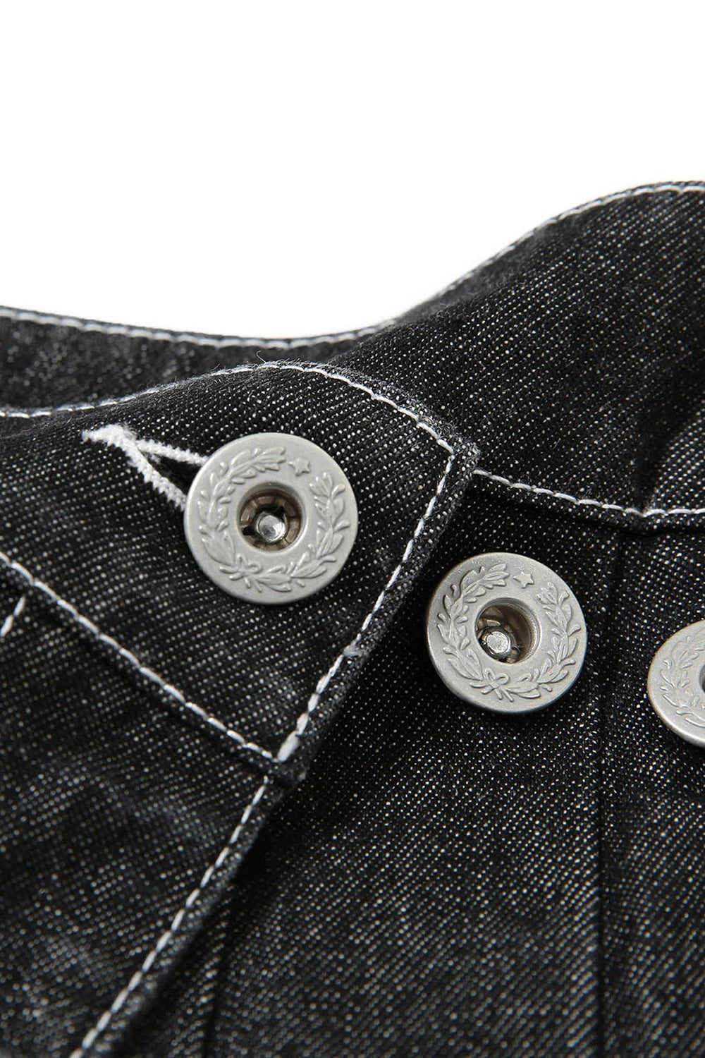 Wraped Pleated Skirt - Black Denim