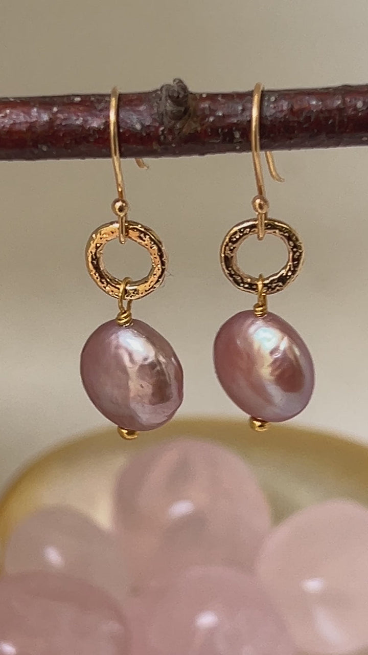 Gita Pink Coin Earrings