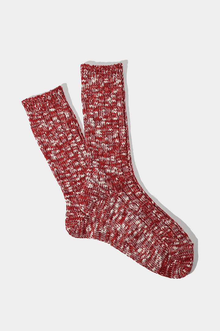 Classic Slub Crew Socks - Red