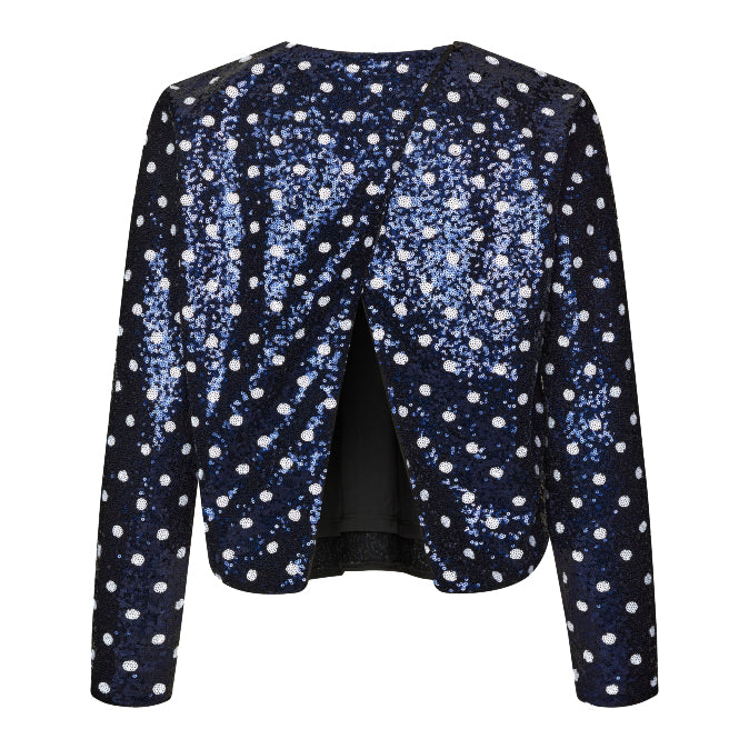 Jiza Top - Blue Dotted Sequin