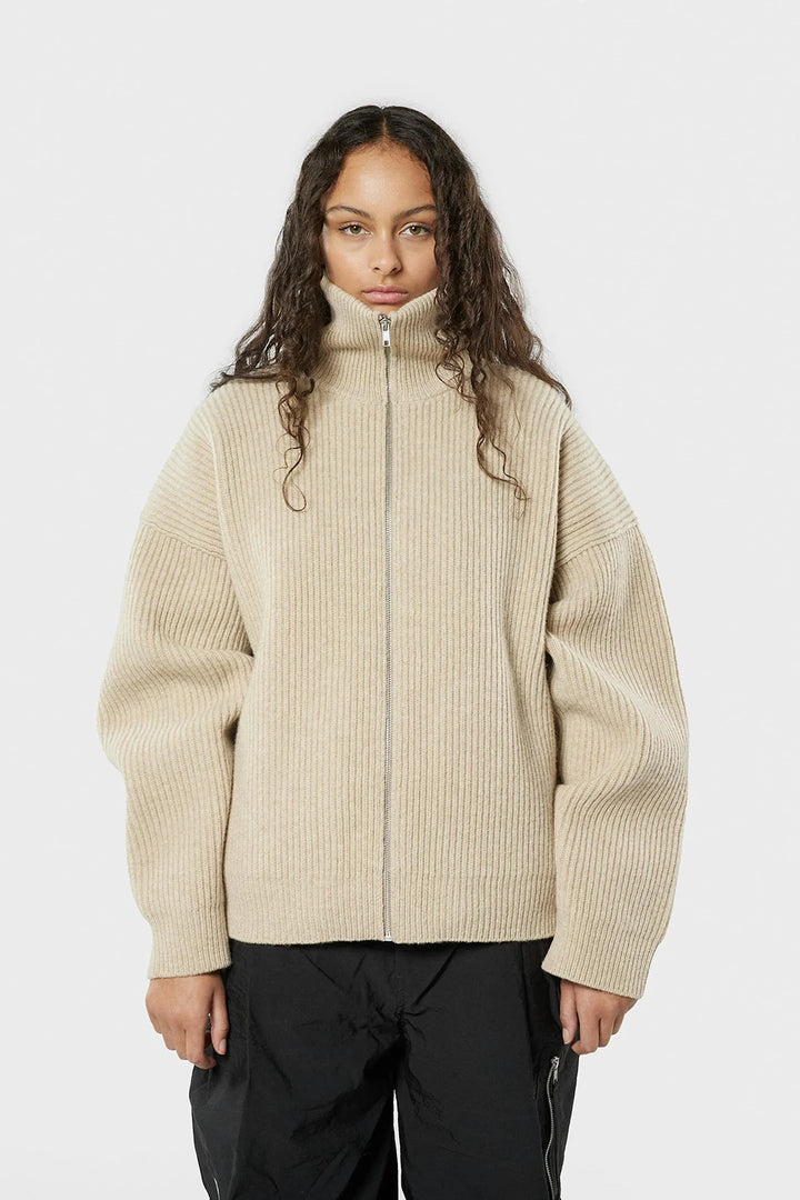 Vonarstraeti Zipped Sweater - Feather Grey
