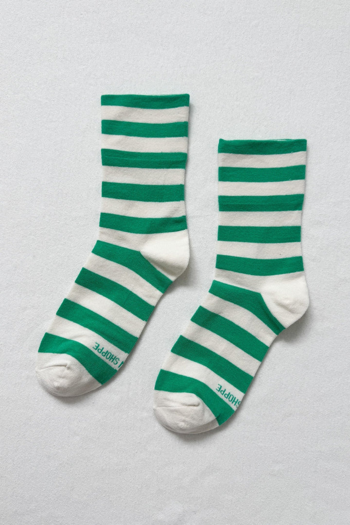 Wide Wally Socks - Green Stripe - Frontiers Woman