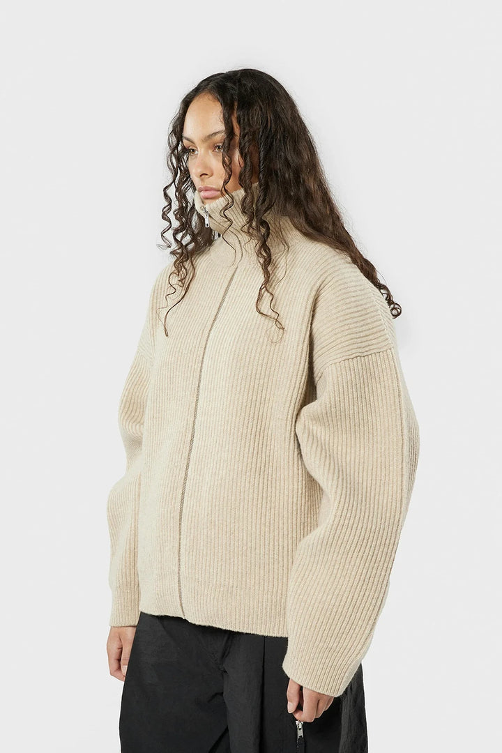 Vonarstraeti Zipped Sweater - Feather Grey
