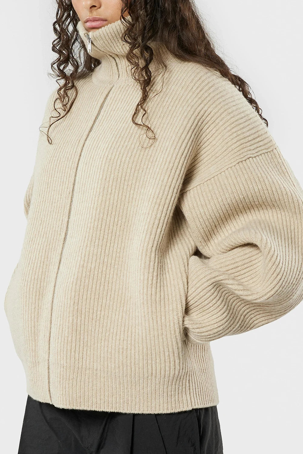 Vonarstraeti Zipped Sweater - Feather Grey