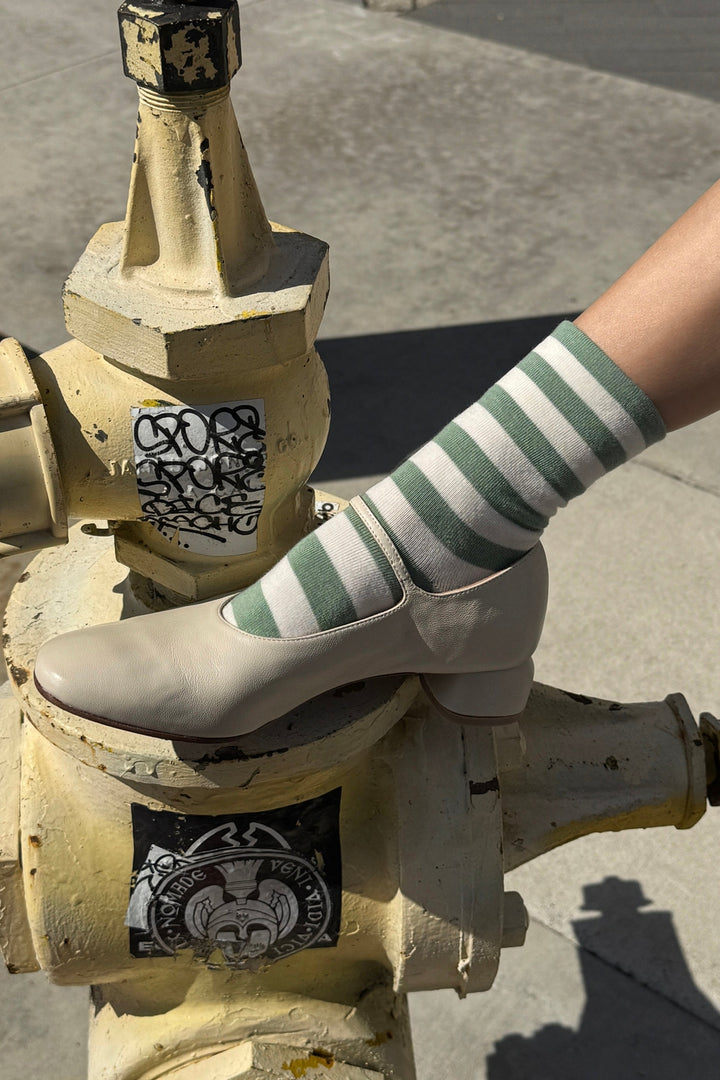 Wide Wally Socks - Matcha Stripe - Frontiers Woman