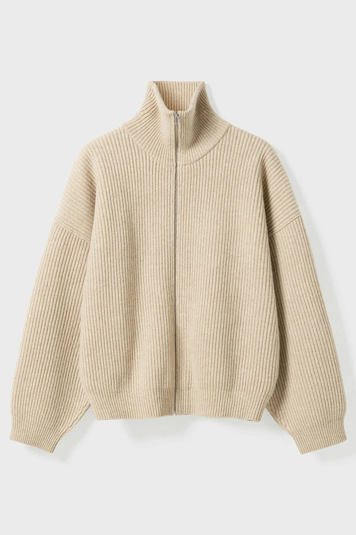 Vonarstraeti Zipped Sweater - Feather Grey