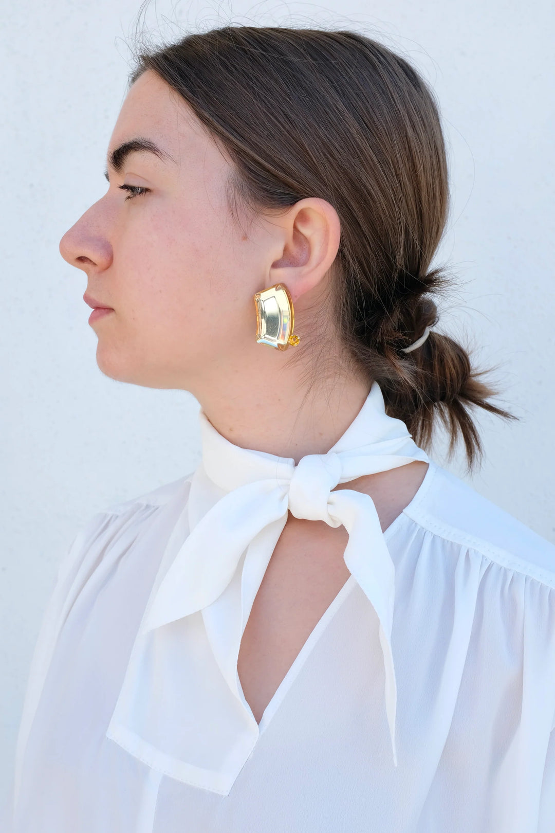 Comma Gem Earring - Citron