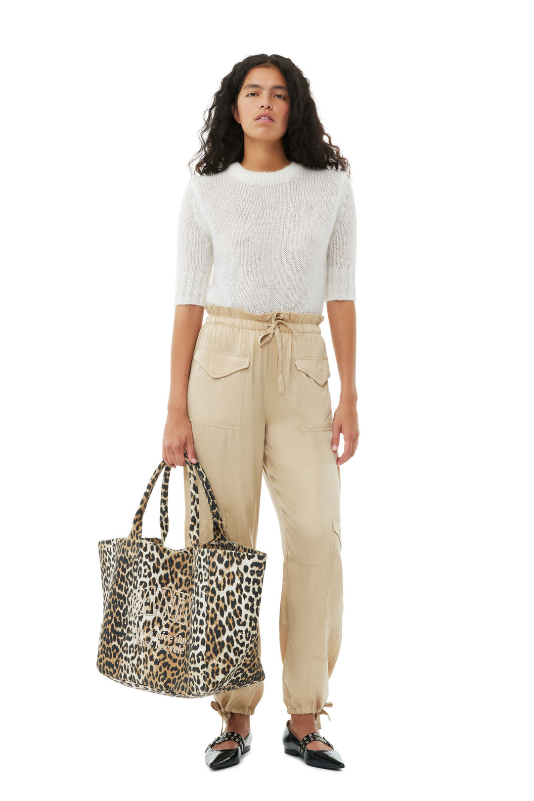 Oversized Canvas Tote Bag - Leopard