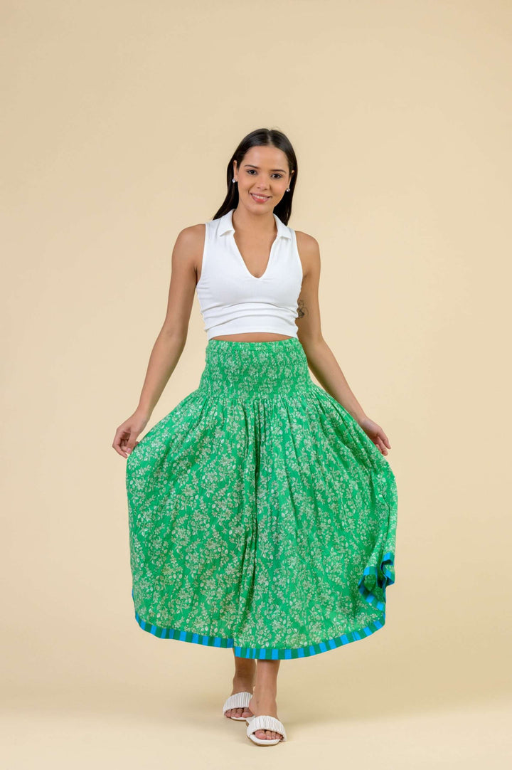 Arista Skirt - Floral Green - Frontiers Woman