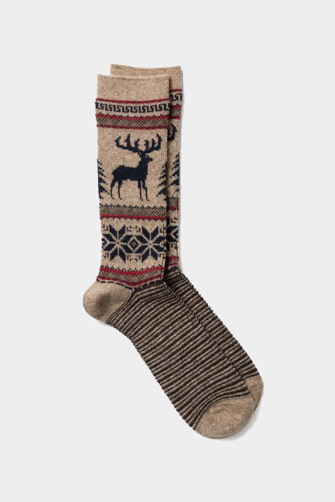 Wool Deer Snow Socks - Beige