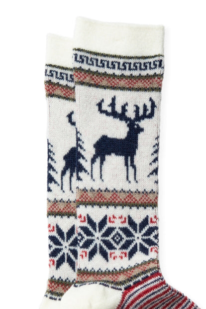 Wool Deer Snow Socks - Off White