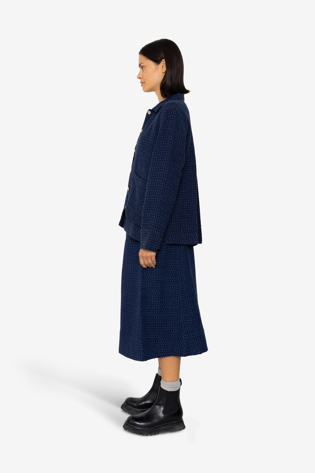 Pleated Shirt - Indigo Floatstitch