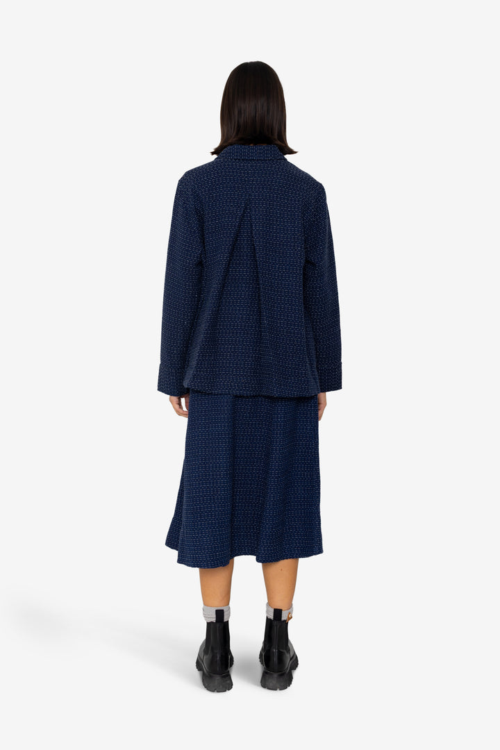 Pleated Shirt - Indigo Floatstitch