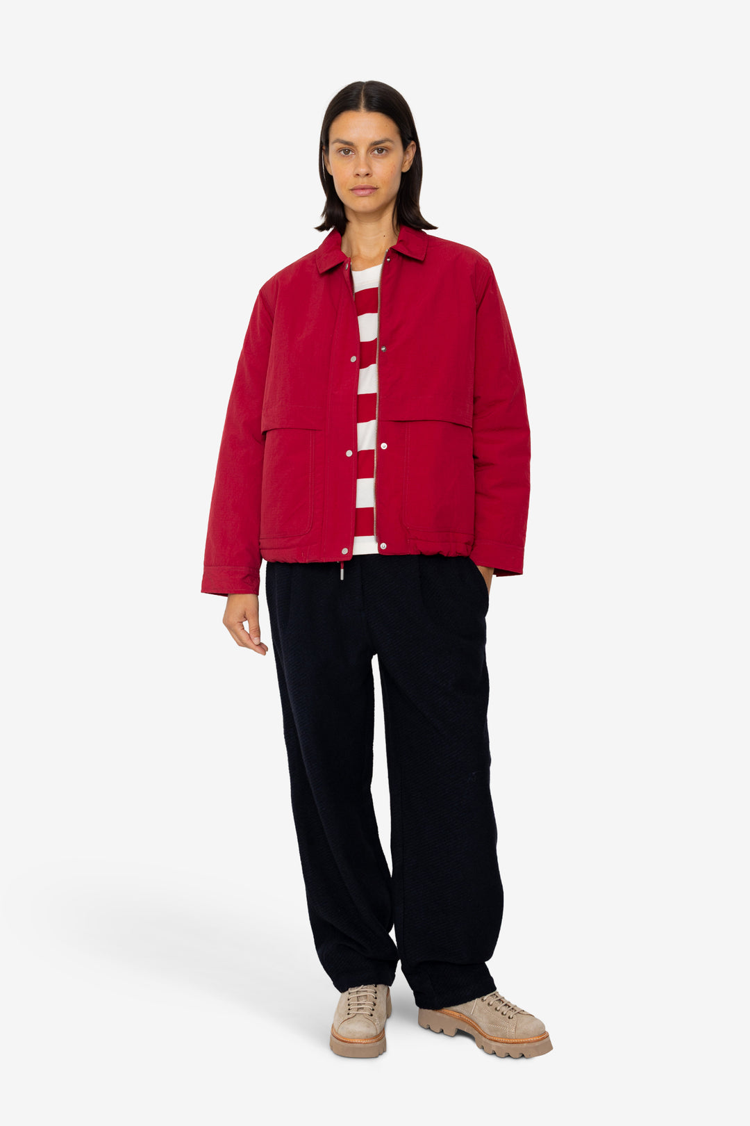 Blouson Jacket - Crimson Ripstop Nylon