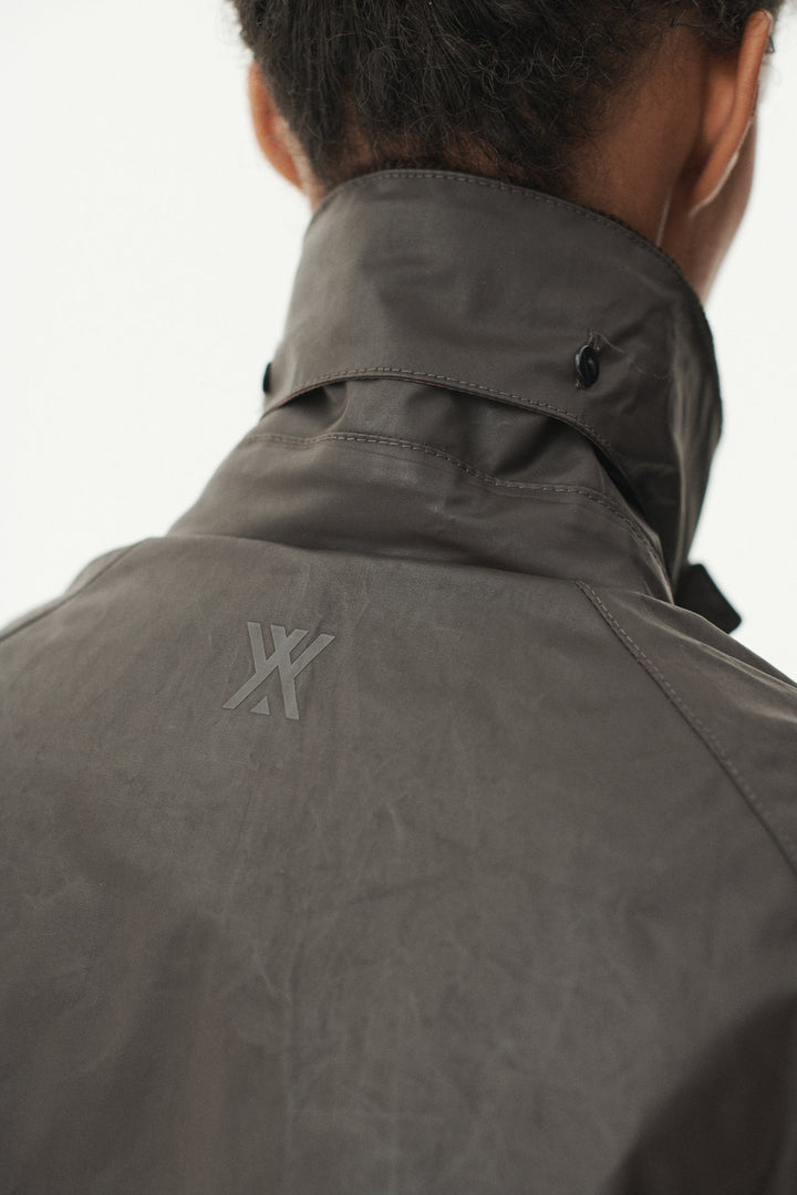 Long Waxed Coach Coat - Dark Brown