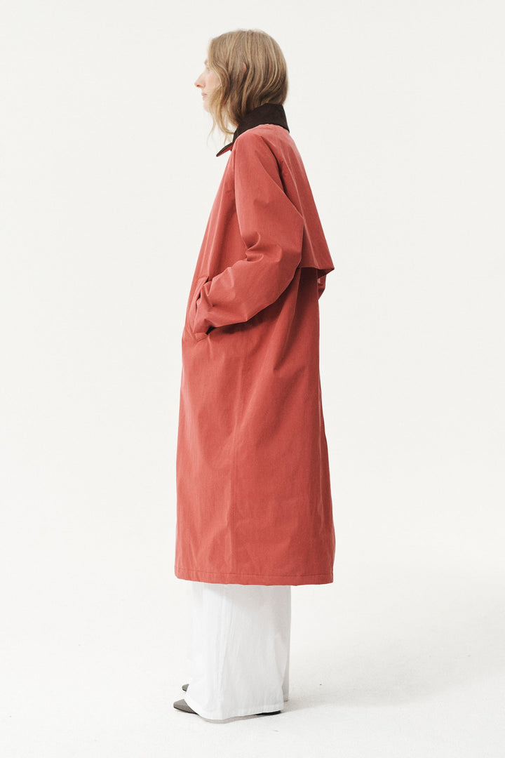 Long Coach Coat - Faded Cherry