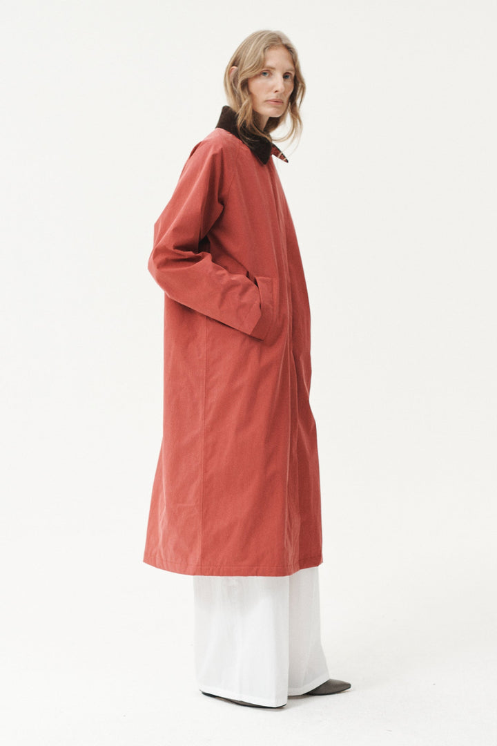 Long Coach Coat - Faded Cherry