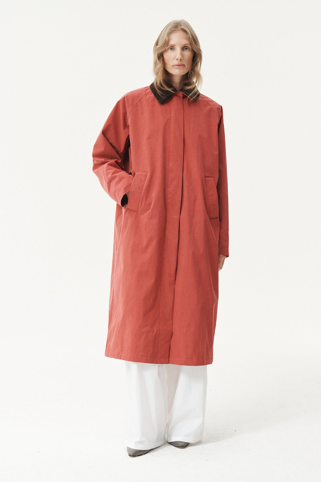 Long Coach Coat - Faded Cherry