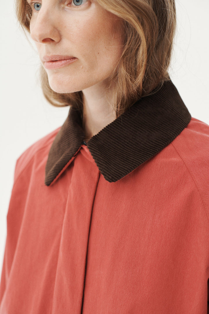 Long Coach Coat - Faded Cherry