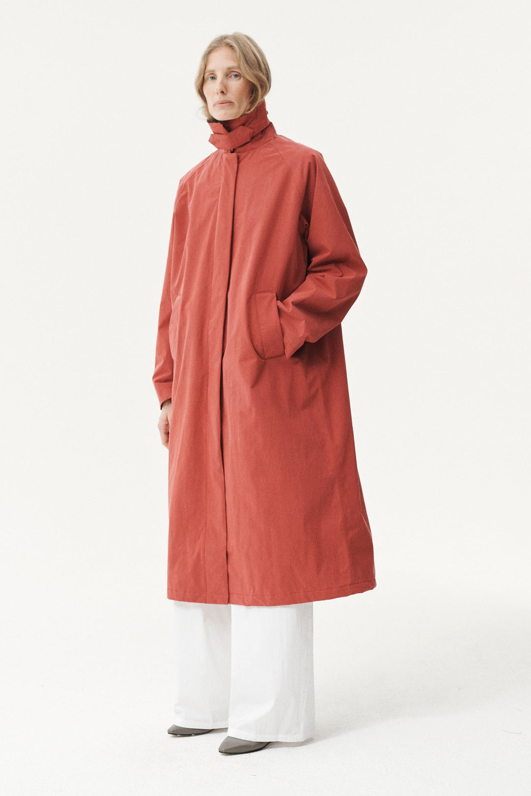 Long Coach Coat - Faded Cherry