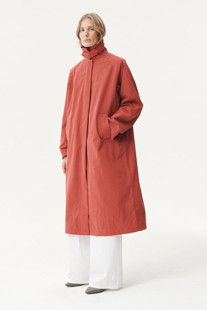 Long Coach Coat - Faded Cherry