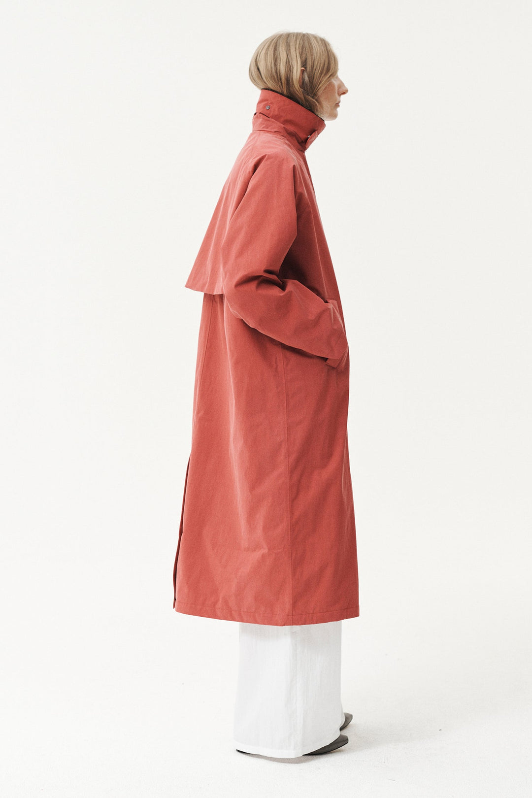 Long Coach Coat - Faded Cherry