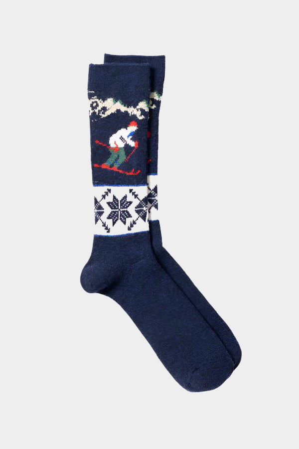 Wool Ski Socks - Navy