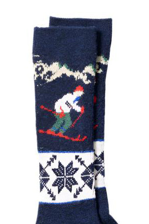 Wool Ski Socks - Navy