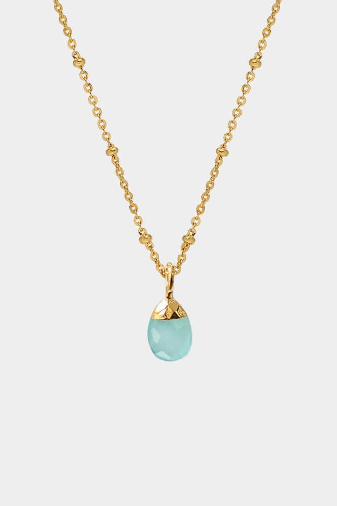 Aqua Chalcedony Briolette Necklace