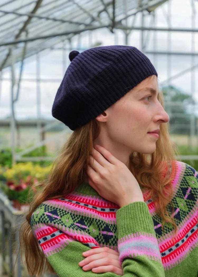 Stitch Beret - Navy