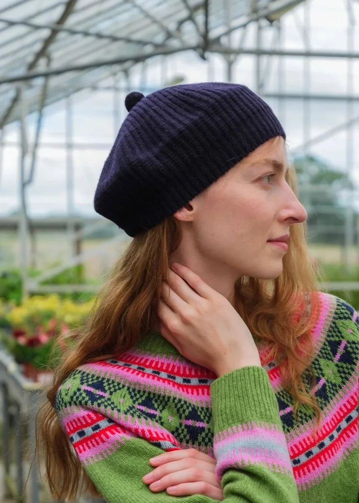Stitch Beret - Navy