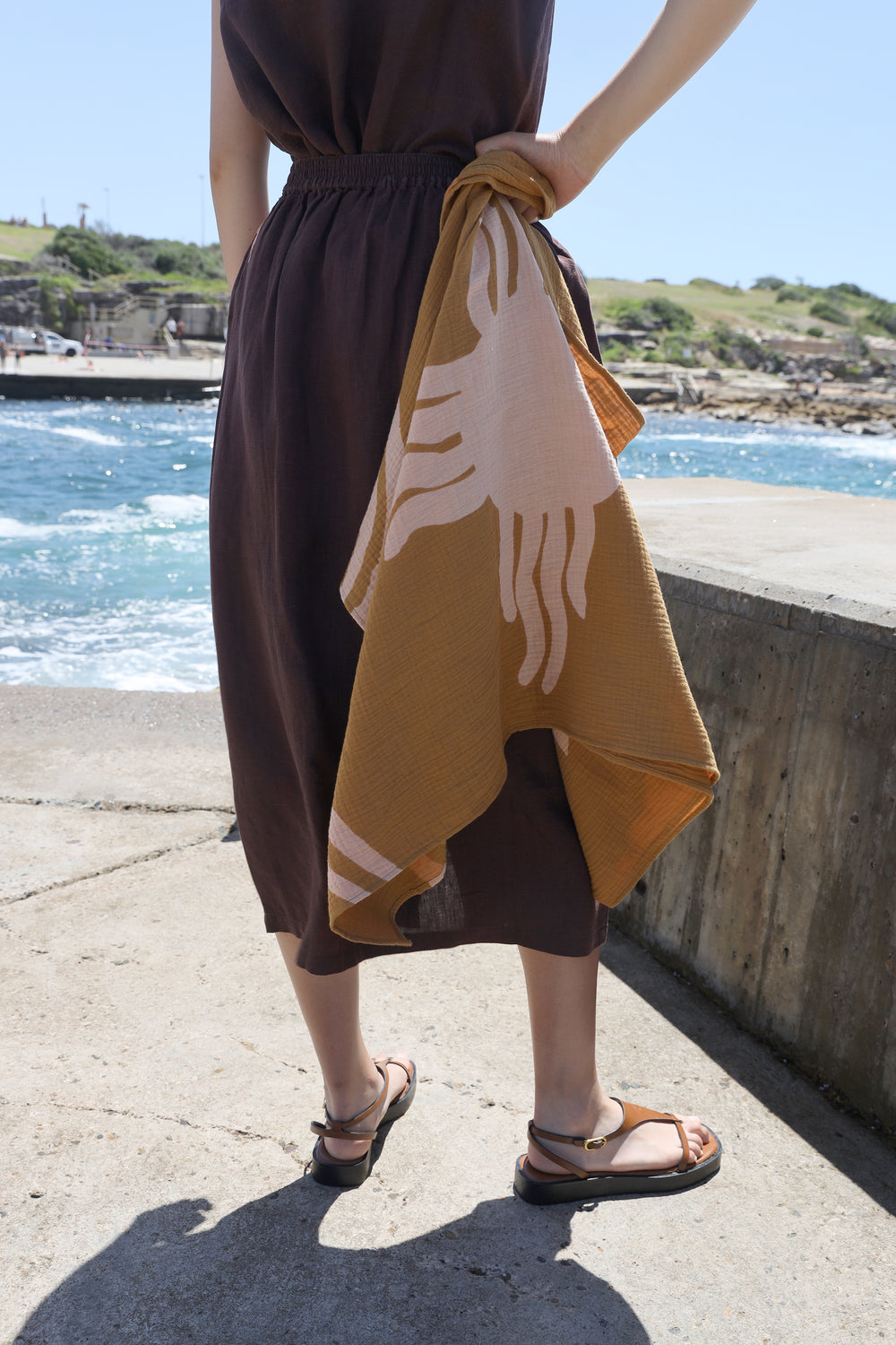 Basic Button Front Skirt - Chocolate