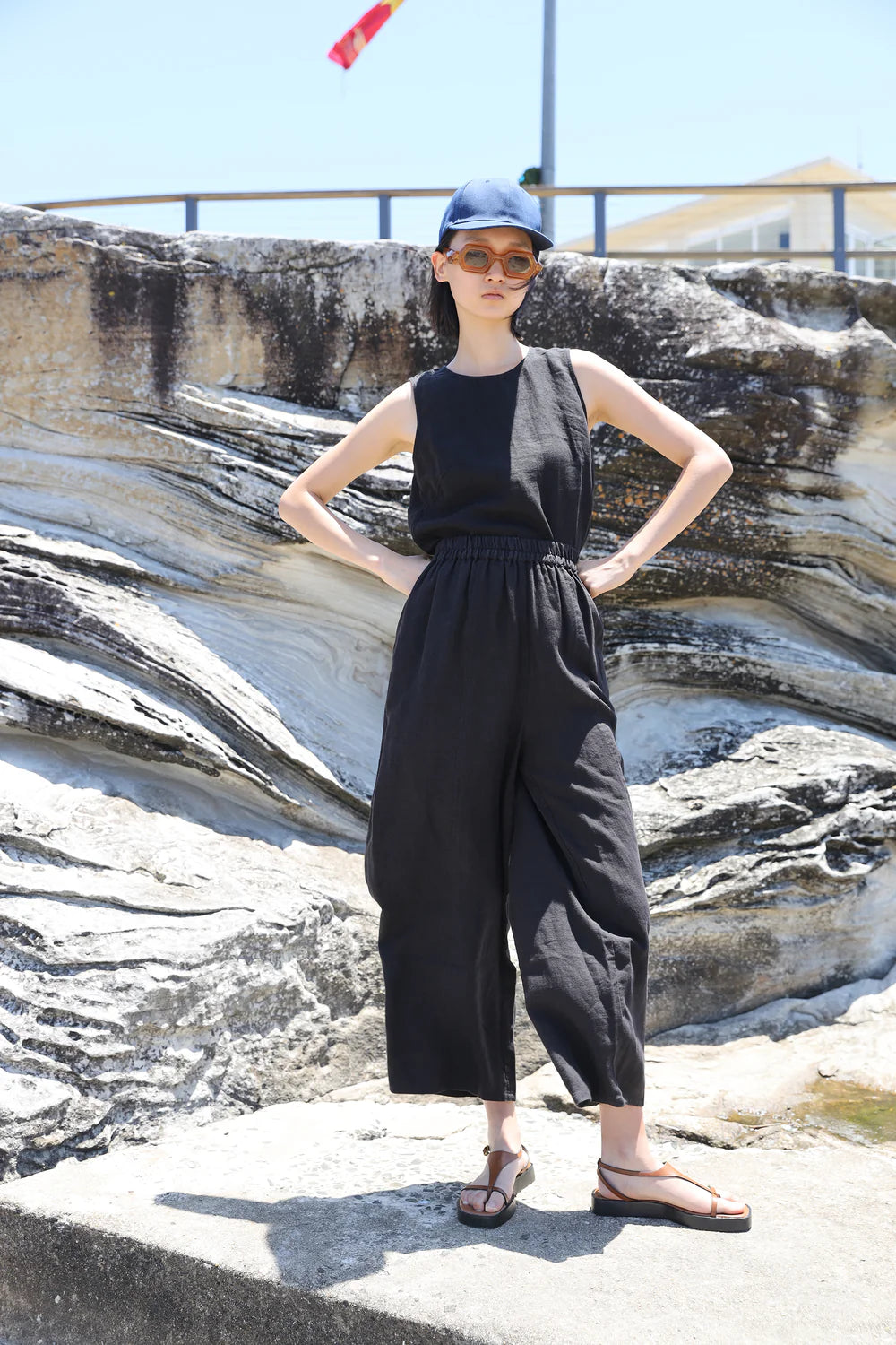 Basic Linen Trouser - Black