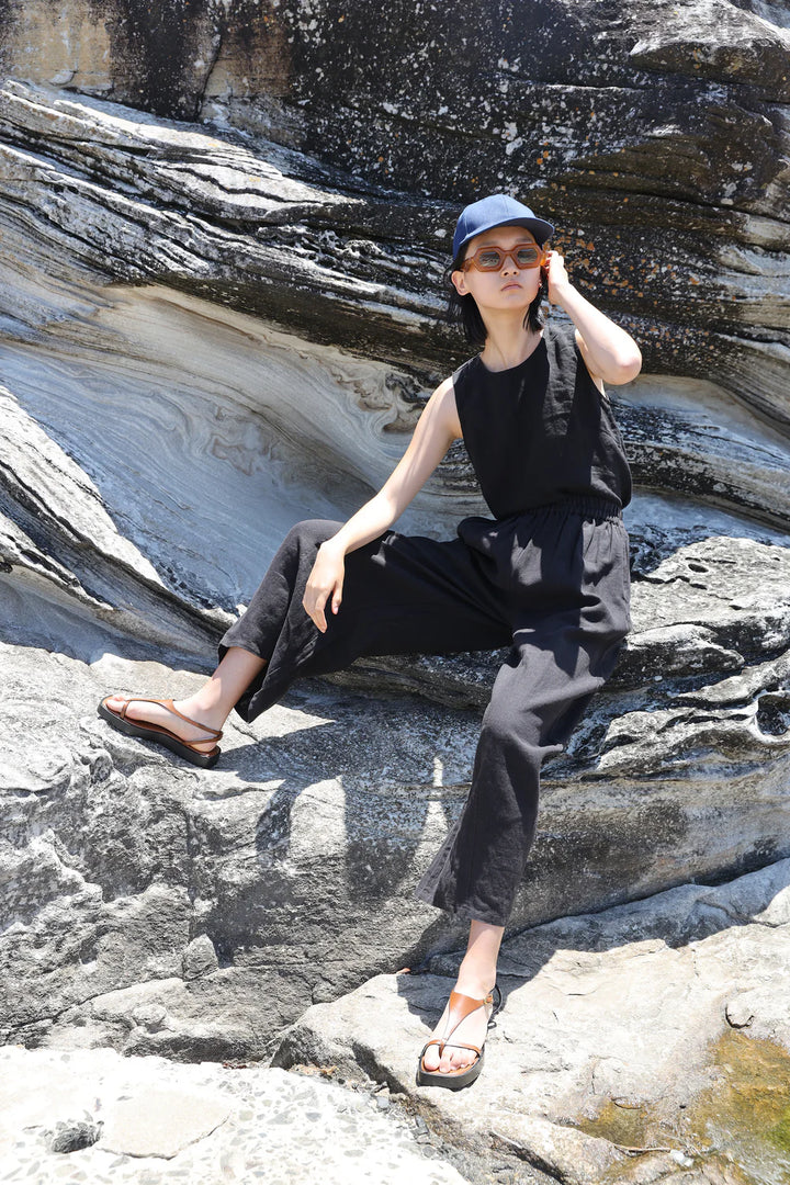 Basic Linen Trouser - Black