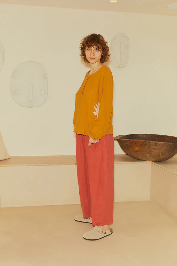 Basic Linen Trouser - Paprika