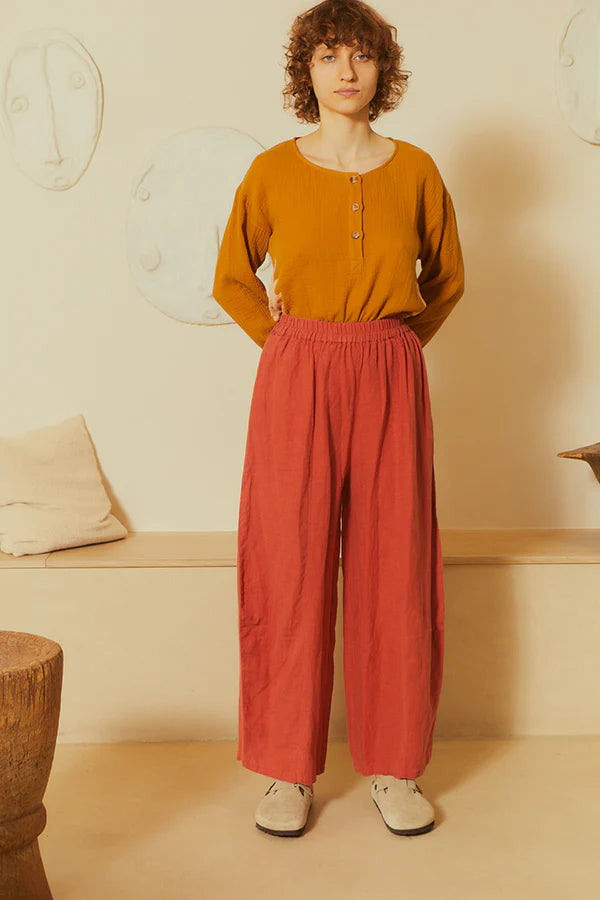 Basic Linen Trouser - Paprika