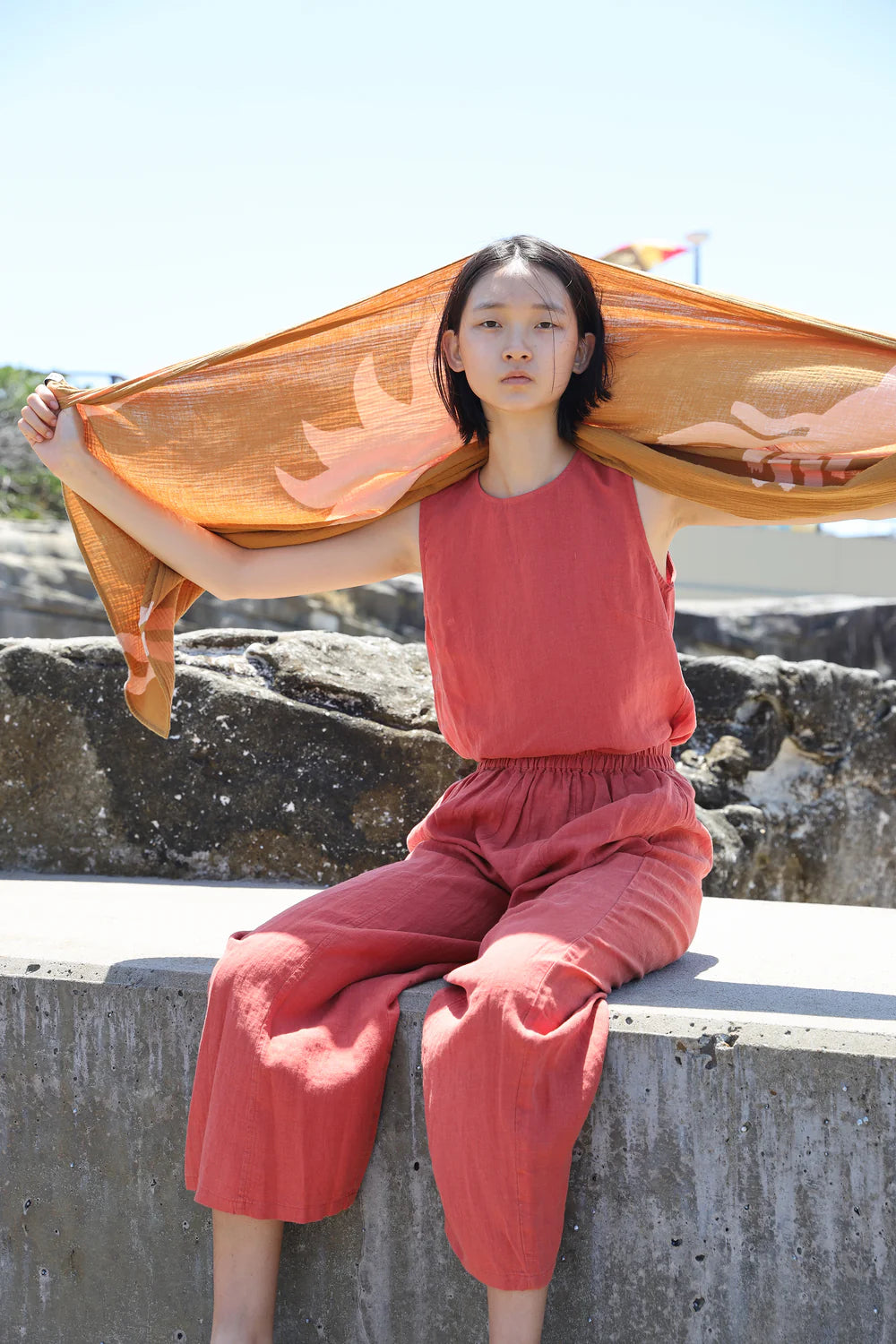 Basic Linen Trouser - Paprika