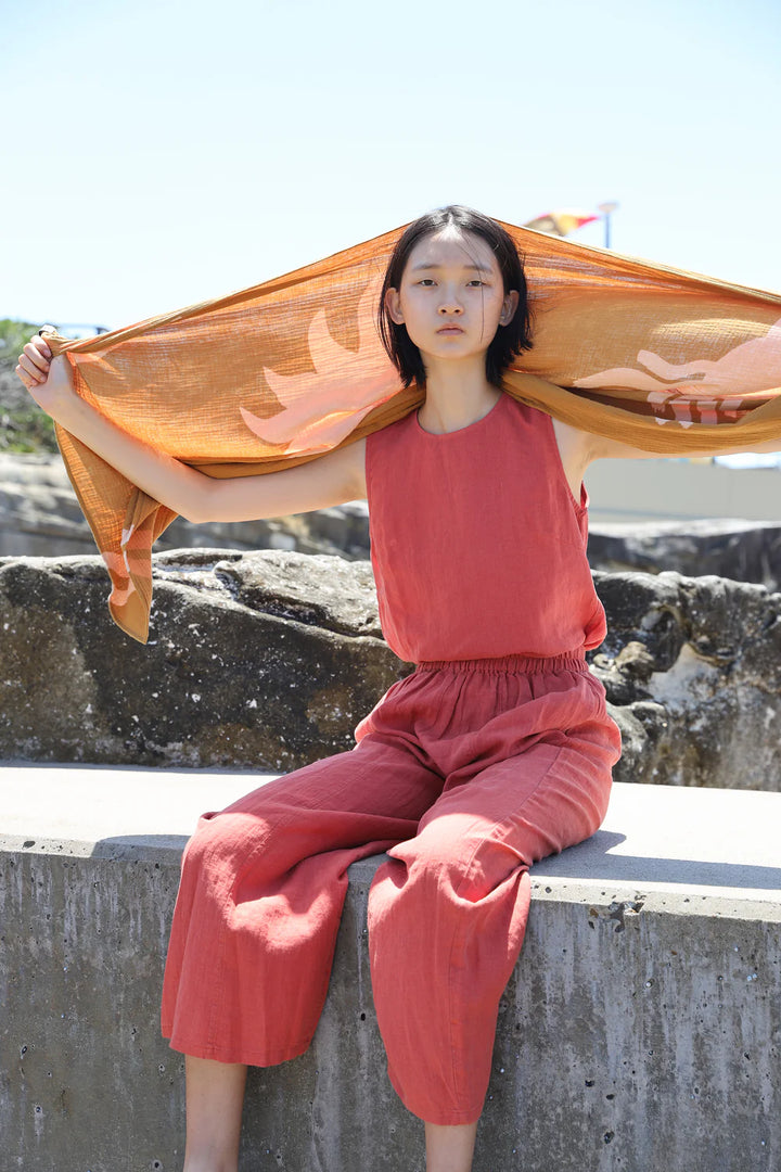 Basic Linen Trouser - Paprika