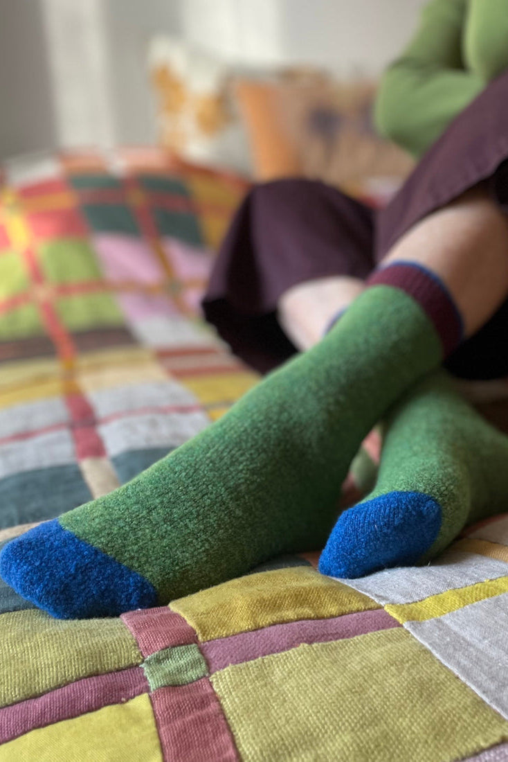 Plain Wool Socks - Green