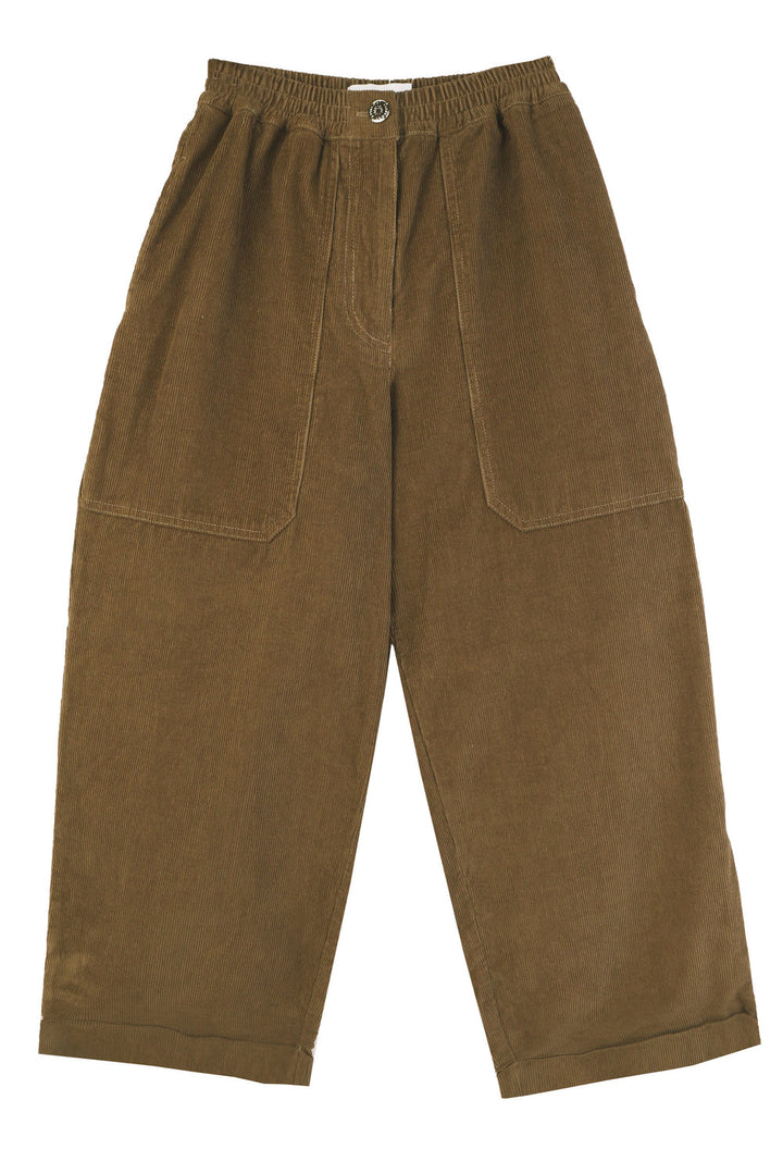 Beckett Crop Trouser - Olive Corduroy