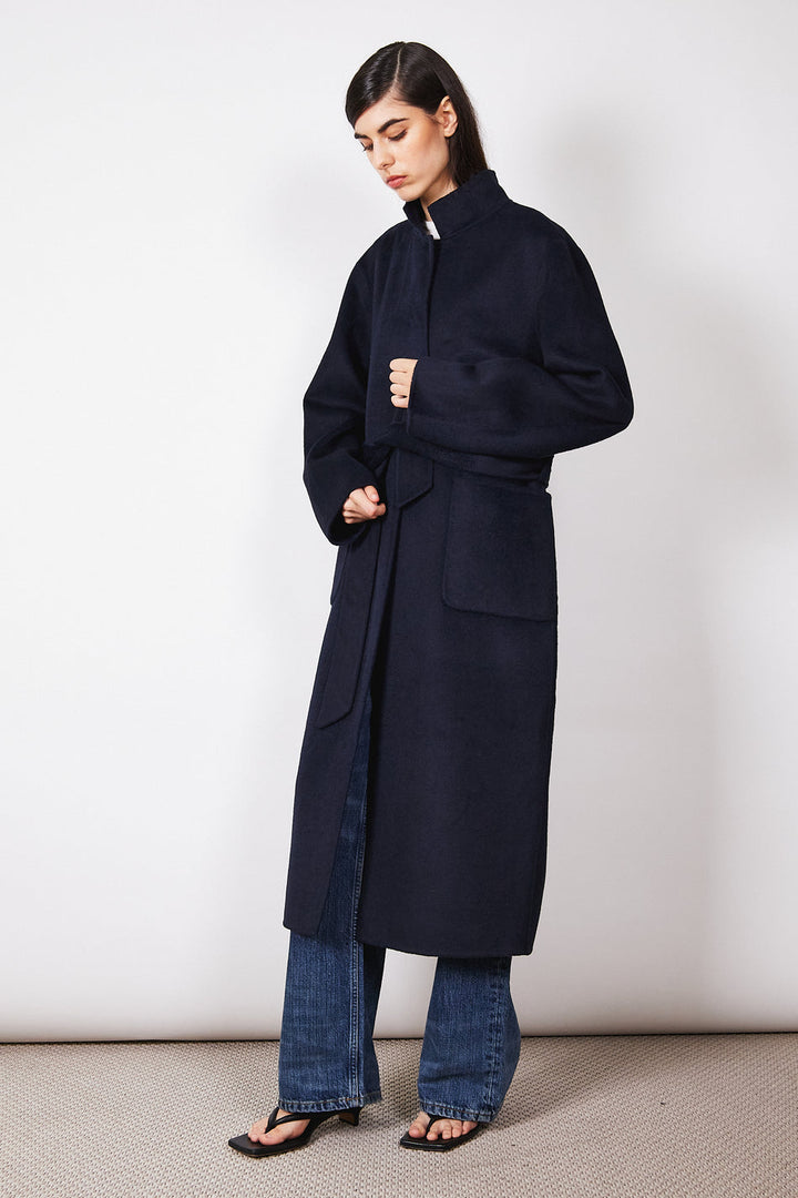 Bem Tie Waist Coat- Midnight Blue