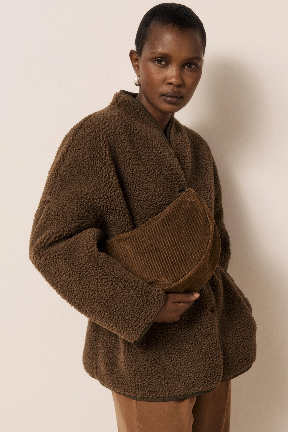 Valdi Sherpa Jacket - Brown